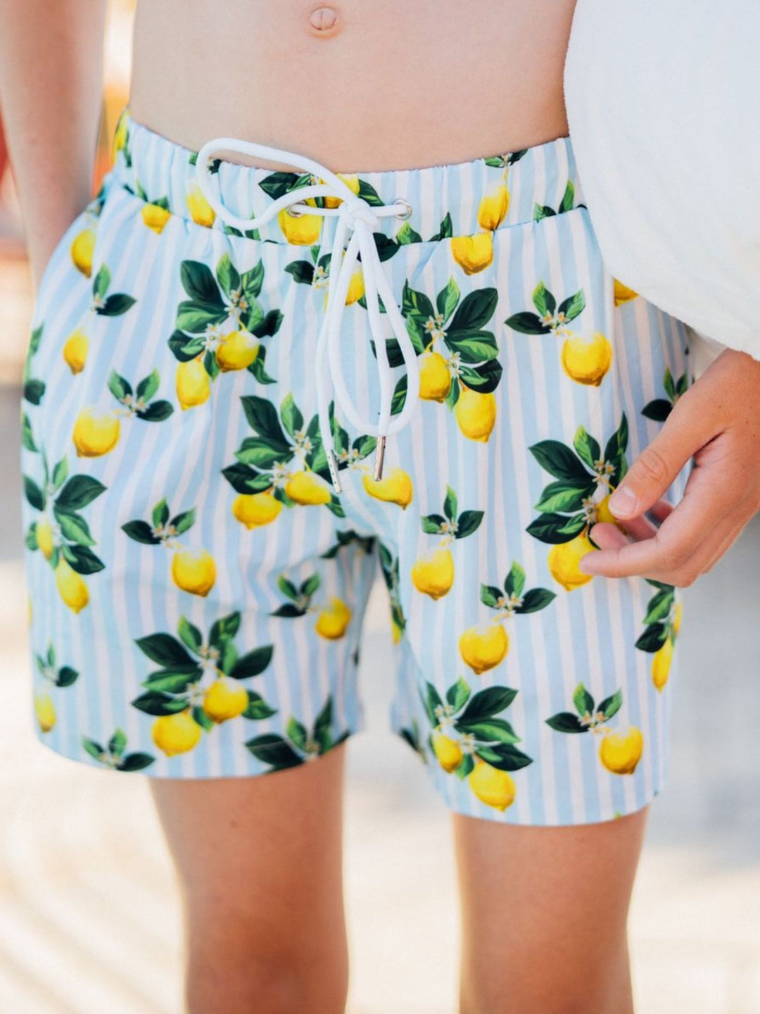 Navalora Swim Boy's Amalfi Coast Inspired Lemon Swim Shorts, Main Image