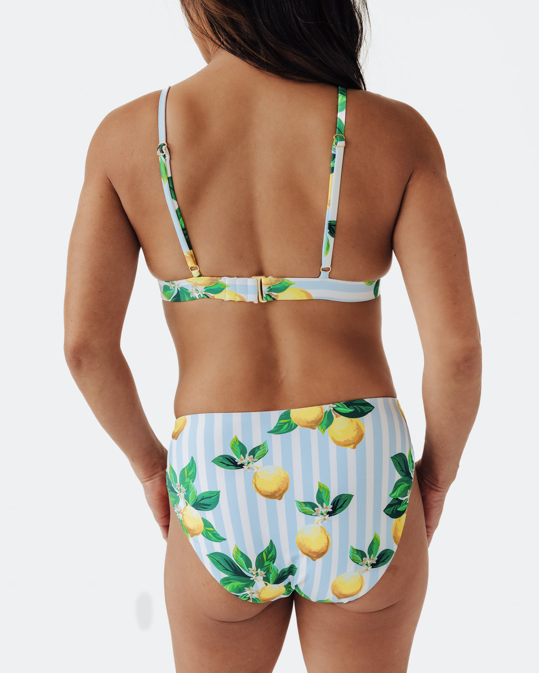 Navalora Swim Women's Amalfi Coast Inspired Lemon Sporty Bikini Bottom– women's swimwear, back view
