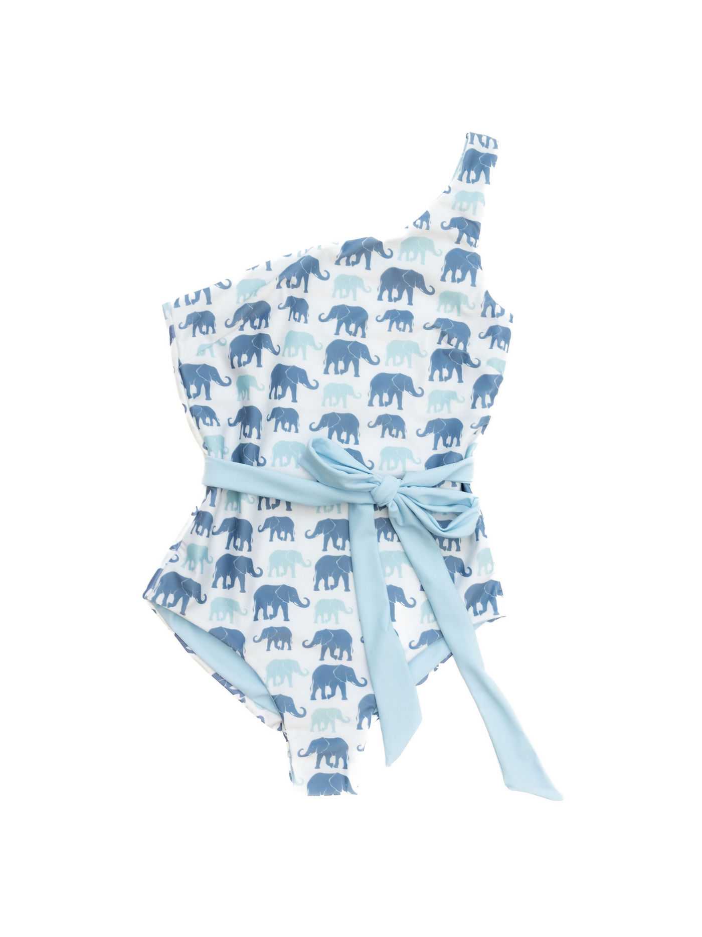 Women's Elephants on Parade One Shoulder One Piece Suit