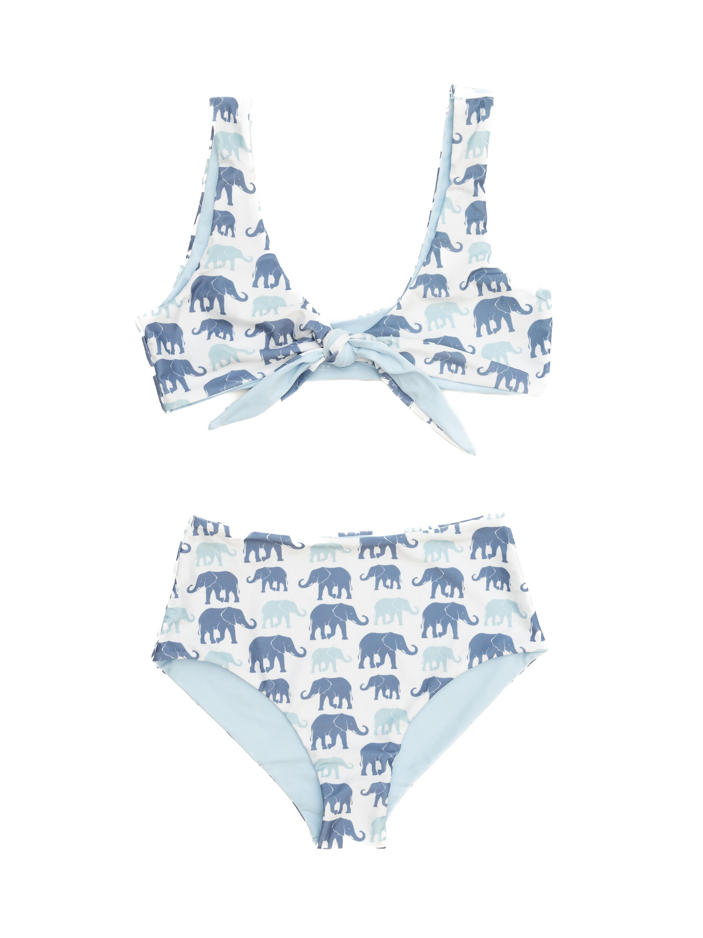 Women's Elephants on Parade Tie Bikini Top