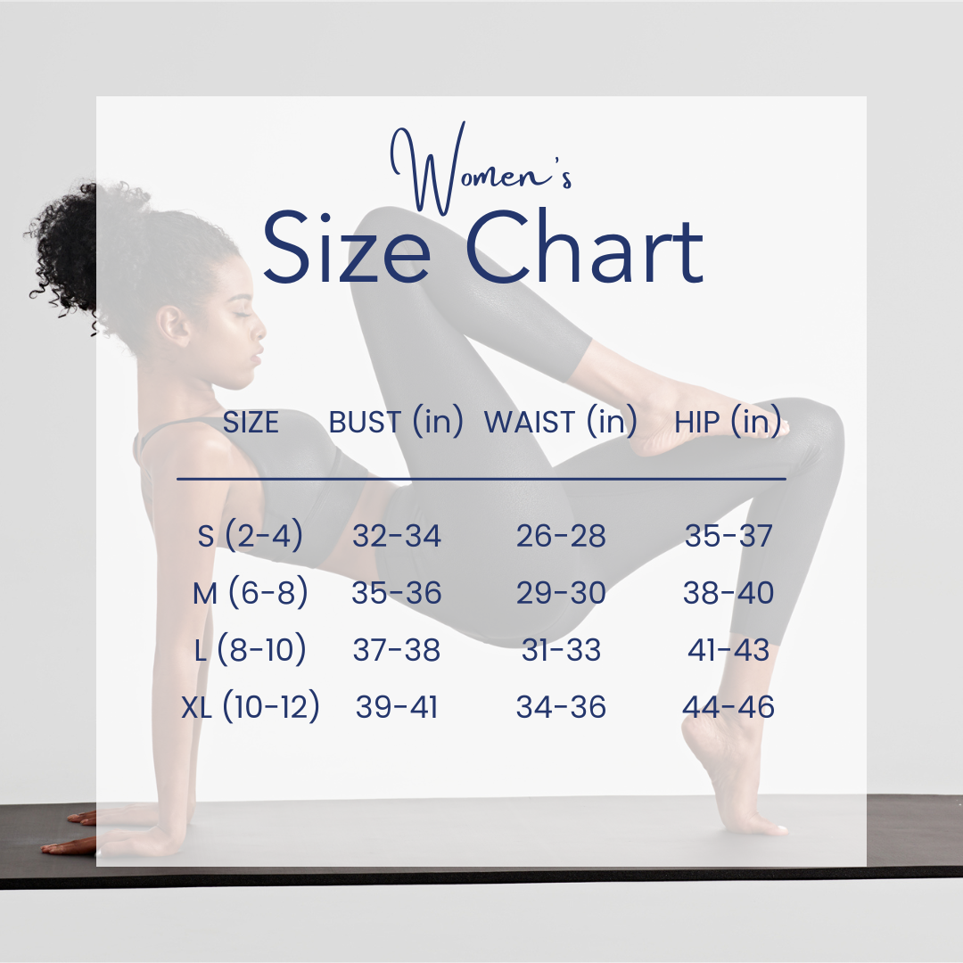 Exercise Size Chart Activewear Size Chart – NAVALORA