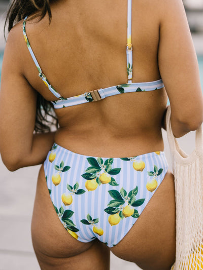 Navalora Matching Swimsuits for Couples and Matching Swimsuits for Families Women's Amalfi Coast Lemon Sporty Bikini Bottom