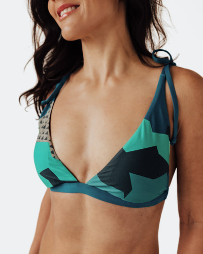 Women's Colorful Camo Triangle Swim Bikini Top